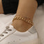 Elegant Rhinestone Gemstone Anklet Bracelet Set with Chain