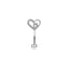 Geometric Heart Zircon Eyebrow Studs Stainless Steel Piercing Jewelry