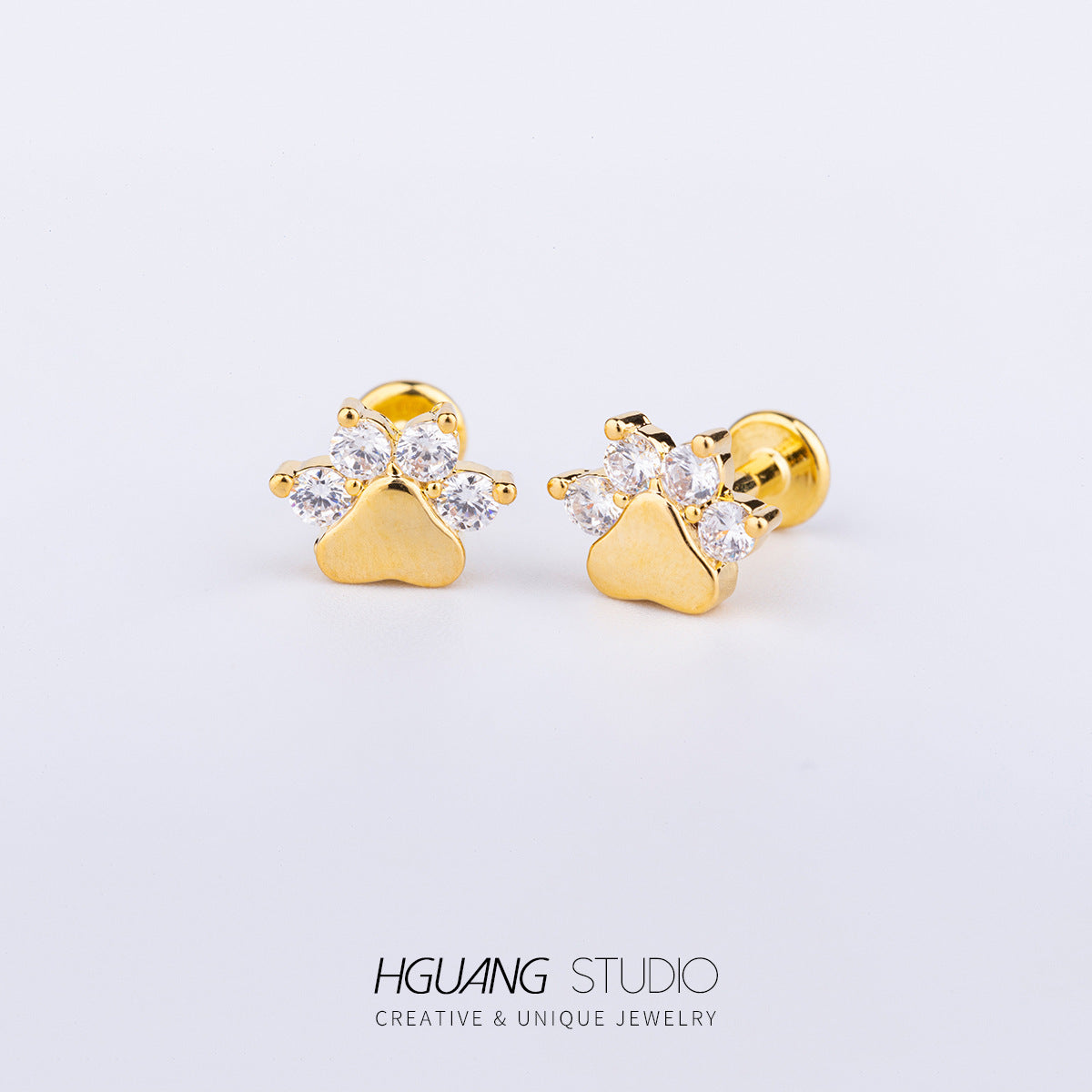 Heart Shape Snake & Butterfly Zircon Titanium Steel Lip and Ear Stud