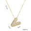 Korean Style Gold Plated Zircon Letter Pendant Necklace