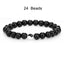 Simple Round Alloy Natural Stone Beaded Bracelet with Matte Yin Yang White Turquoise and Black Beads