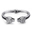 Vintage Wolf Head Titanium Steel Open Bracelet for Men