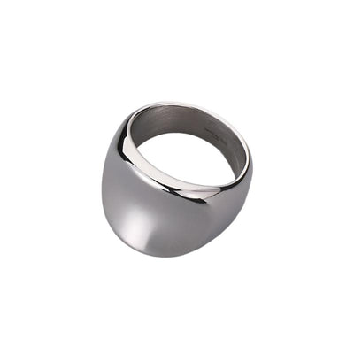 18K Gold Plated Geometric Minimalist Stainless Steel Wide Band Ring