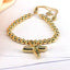 Copper Gold Plated Adjustable Initial Letter Beaded Bracelet for Women