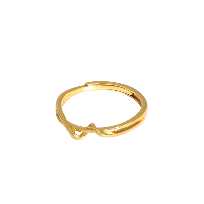 Wholesale Simple Style Round The Answer Sterling Silver Gold Plated Rings