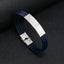 Casual Stainless Steel Leather Braid Men's Bracelet with Cowhide Rope and Buckle