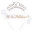 Fashion Rhinestone Number Crown Hairband and Sash Set for Birthday Party