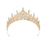 Simple Alloy Zircon Inlay Crown Tiara Headband Bridal Hair Accessories