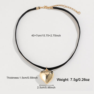 Heart Shape CCB Iron Plating Necklace - 2024 Valentine's Day Collection Fashion Pendant