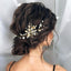 Women's Elegant Flower & Leaf Zircon Hair Clip and Pearl Comb Bridal Hair Accessory