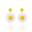 1 Pair Cute Daisy Raffia Flower Drop Earrings for Summer Beach Style