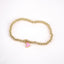 Geometric Copper Gemstone & Gold Bead Heart Elastic Bracelet Set