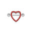 Exaggerated Punk Heart Shape Zircon Rhinestone Chest Ring Jewelry