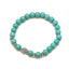 Retro Ethnic Geometric Turquoise Beaded Bracelet Set with Cross Charms