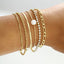 Geometric Alloy Snake Bone Chain Bracelet Set - 5 Piece Multi-Layer Diamond Design for Women