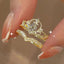 Simple Crown Crystal Adjustable Women's Ring Set