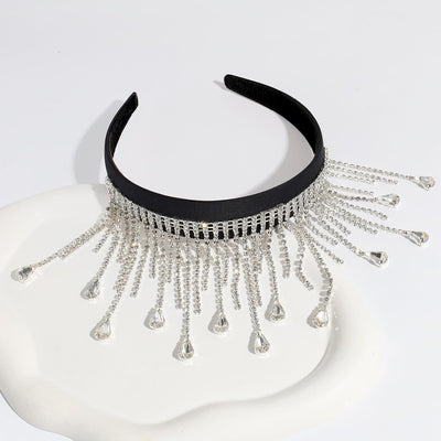 Elegant Rhinestone Crystal Tassel Hair Band