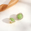 Elegant Heart & Bow Opal Pearl Rhinestone Ear Clips - 1 Pair