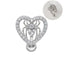 Heart Shape Winged Spider Belly Ring with Rhinestone Inlay - Gold & Silver Plated