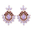 Retro Geometric Colorful Glass Plated Women's Drop Earrings