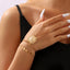 Retro Geometric Alloy Plated Women's Multi-Layered Bracelet and Finger Chain Set