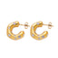 1 Pair Minimalist Titanium Steel Pearl Zircon Hoop Earrings