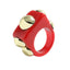 Candy Color Acrylic Resin Inlaid Metal Bead Ring - Trendy Summer Statement Jewelry