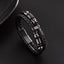 Punk Stainless Steel PU Leather Braided Magnetic Clasp Men's Bracelet