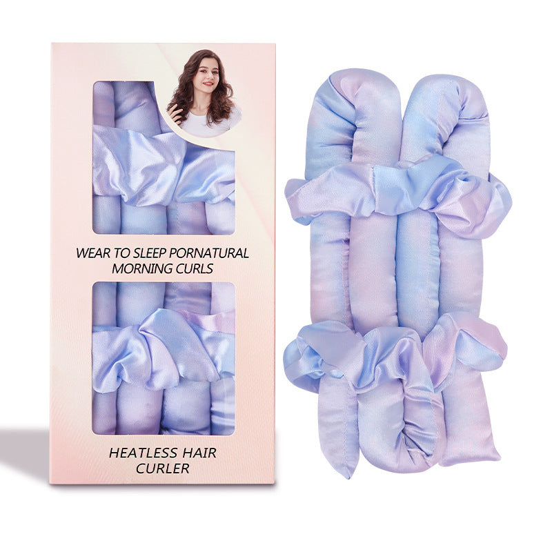 Simple Style Color Block Satin Heatless Curling Set