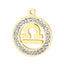 Classic Stainless Steel Zodiac Constellation Pendant Necklace with Rhinestone Inlay