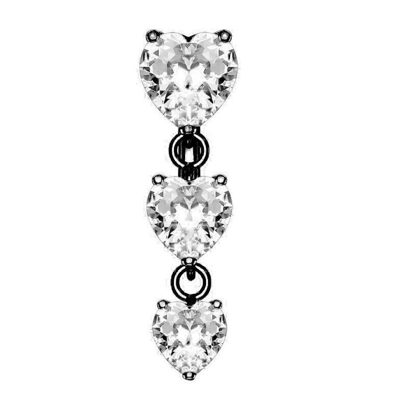 Geometric Zircon Butterfly Belly Ring 316 Stainless Steel Copper Inlay