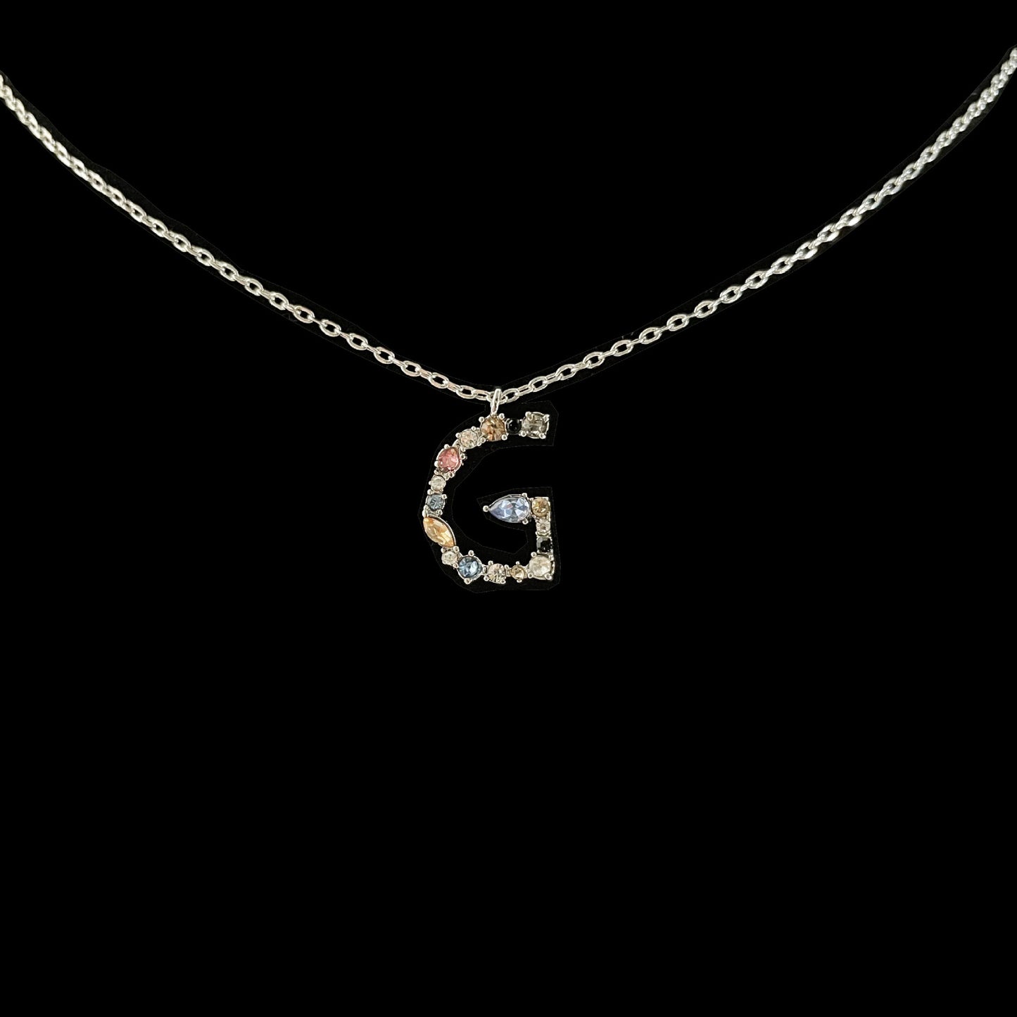 Simple Style 18k Gold Zircon Letter Pendant Necklace