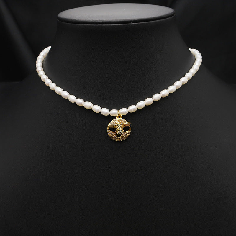 Original Design Heart Shape Freshwater Pearl 18k Gold Plated Pendant Necklace