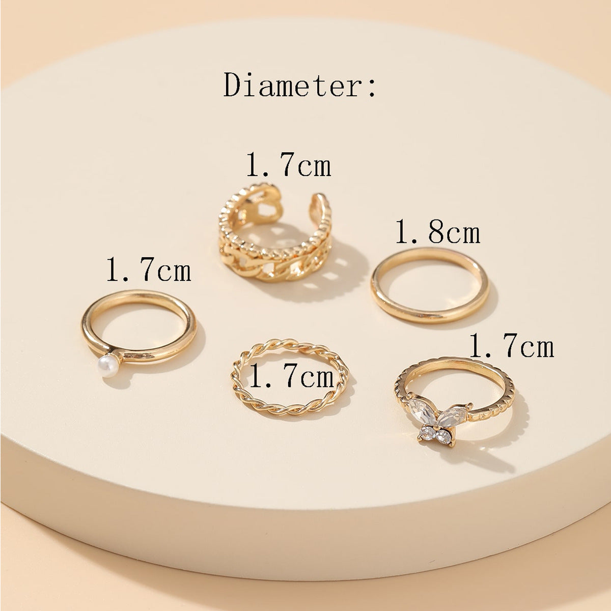 Fashion Vintage Snake and Butterfly 6-Piece Ring Set