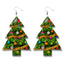 1 Pair Streetwear Christmas Tree Cows Pu Leather Drop Earrings
