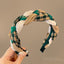 Retro Woven Twist Headband for Women - Elegant Black Hair Accessory