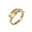 Retro Stainless Steel Letter Open Ring - Fashion Double Layer Design