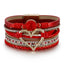 Fashion Heart Shape Pu Leather Alloy Braid Women'S Bracelets