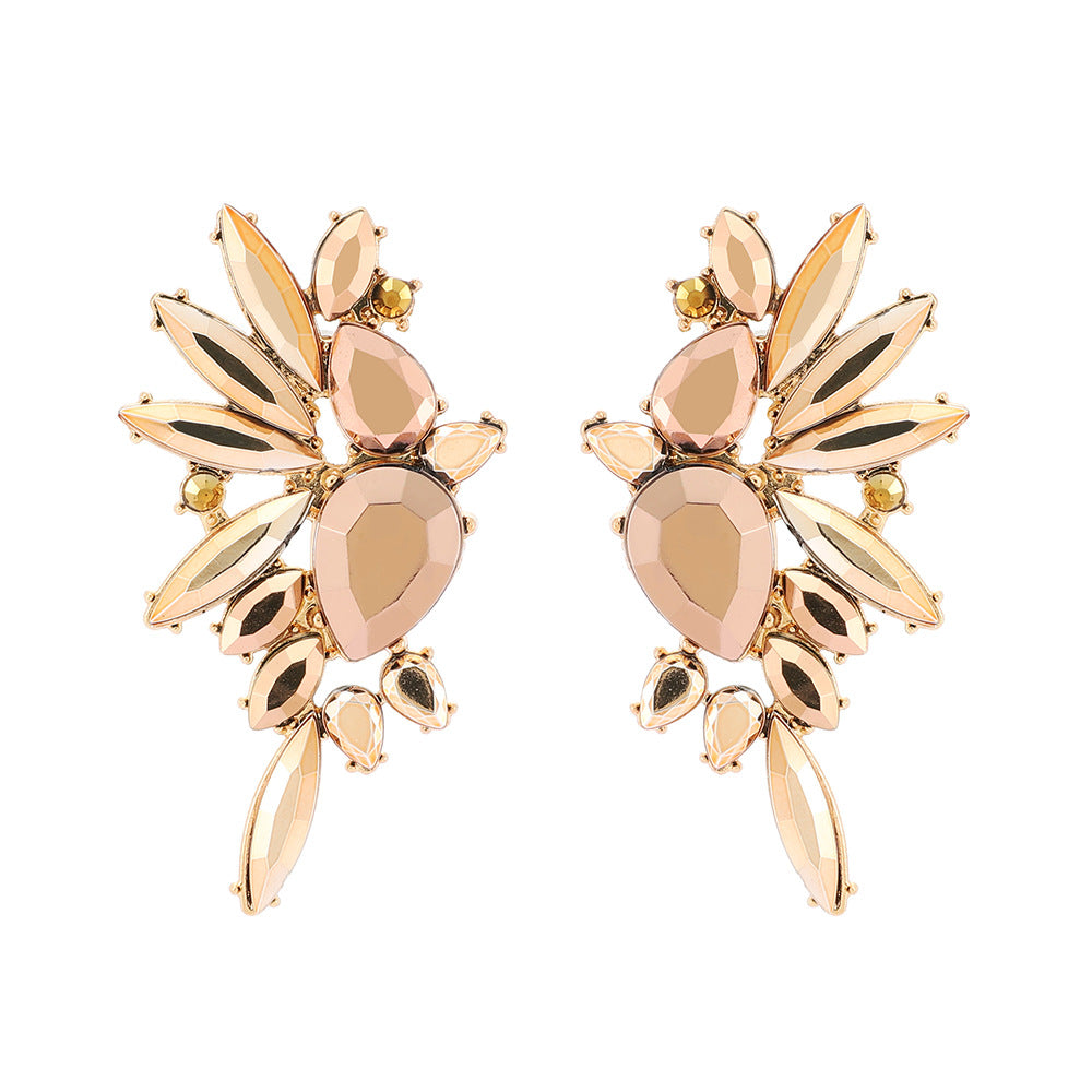 Retro Luxurious Rhinestone Wing Stud Earrings