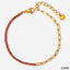 Modern Geometric Zircon Stainless Steel Gold Plated Anklet Bracelet