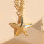 14k Gold Plated Starfish Shell Zircon Pendant Necklace