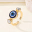 Retro Resin Glitter Blue Evil Eye Adjustable Ring