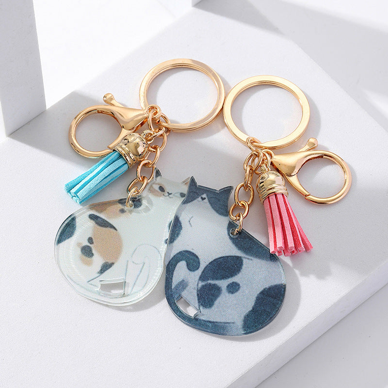 Modern Animal Metal Couple Keychain Set