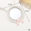 1 Piece 1 Pair 55*65mm Metal Rhinestones Pearl Bow Knot Polished DIY Accessories & Round Pearl Mirror Phone Decoration with Enamel Ribbon Makeup Mirror