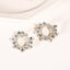 Fashion New Alloy Diamond Rhinestone Geometric Flower Earrings Female