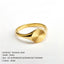 Simple Fashion Carved Stainless Steel Wave Ring with 18k Gold Plating