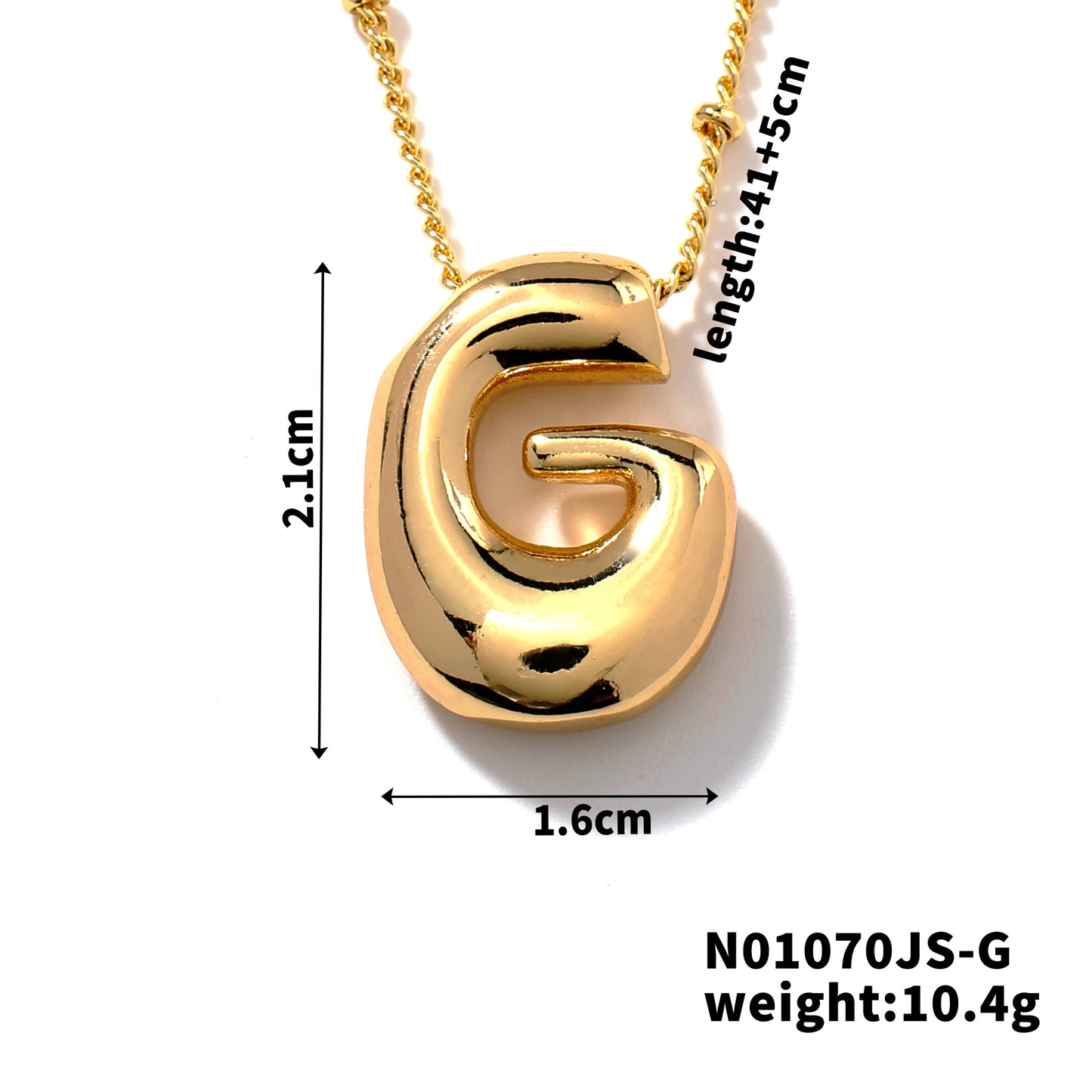 304 Stainless Steel Gold Plated Alphabet Pendant Necklace