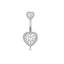 1 Piece Heart & Butterfly Zircon Inlay Stainless Steel Belly Ring Set