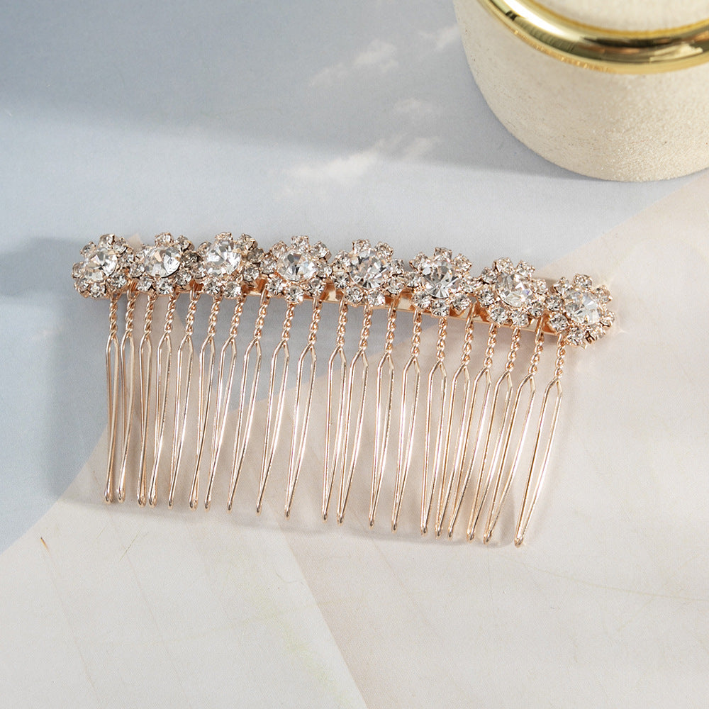 Sweet Crown Rhinestone Alloy Hair Comb with Sunflower Design