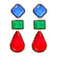 Exaggerated Geometric Color Block Resin Drop Earrings for Women